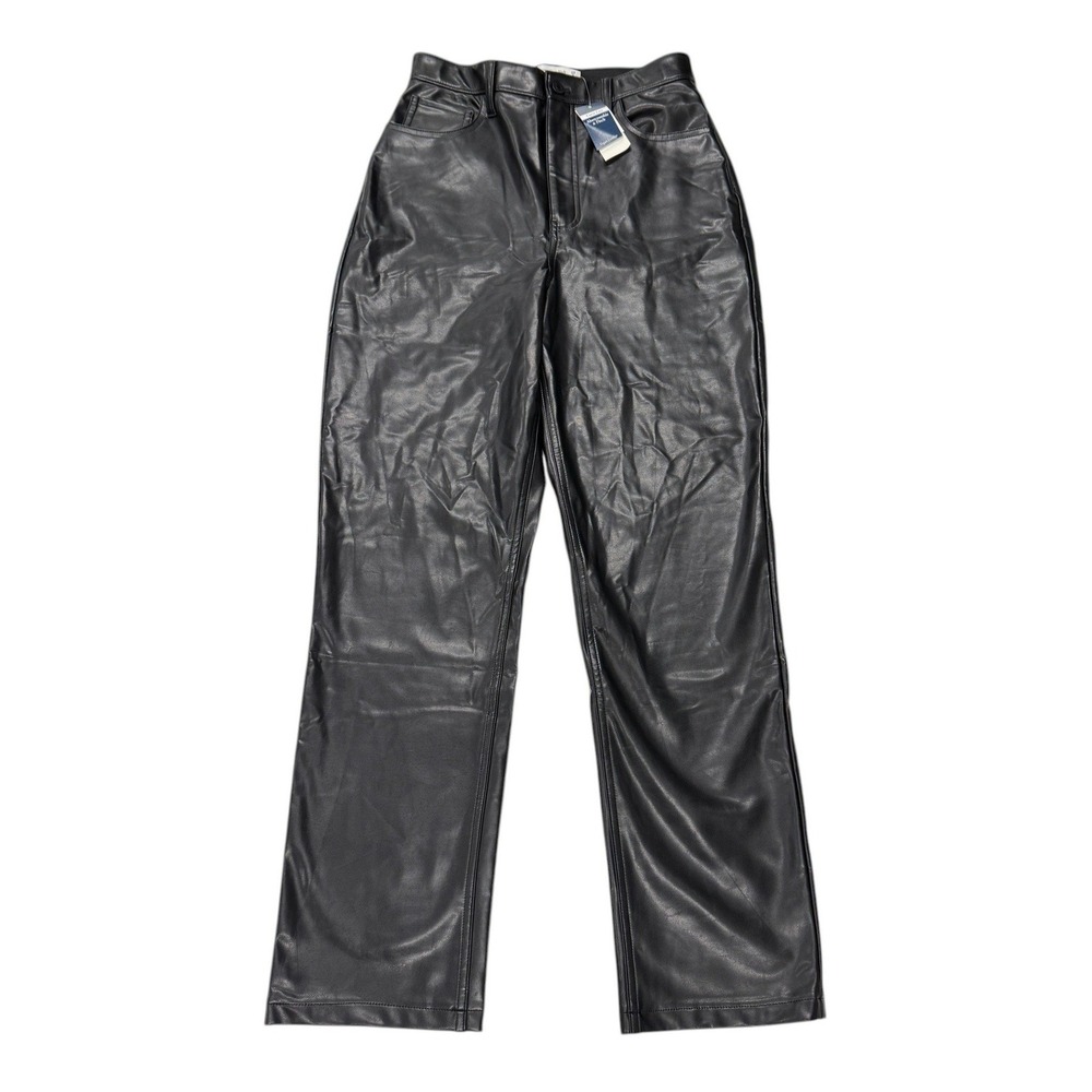 Abercrombie Fitch Curve Love 90s Straight Ultra High Rise Vegan Leather Pants 29